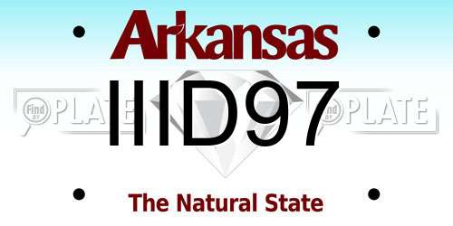 IIID97 Arkansas License Plate