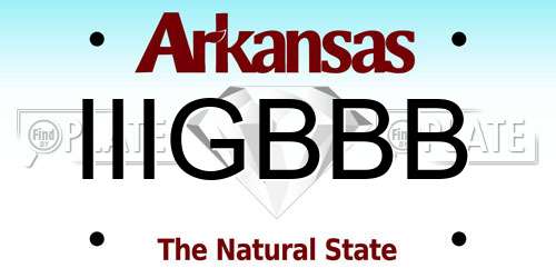 IIIGBBB Arkansas License Plate
