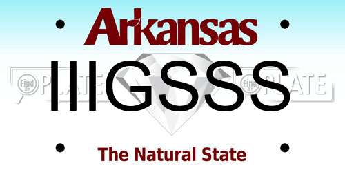 IIIGSSS Arkansas License Plate