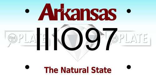 IIIO97 Arkansas License Plate