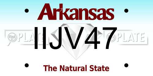 IIJV47 Arkansas License Plate