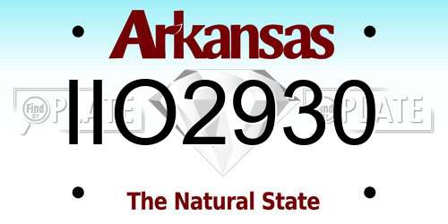 IIO2930 Arkansas License Plate