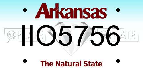 IIO5756 Arkansas License Plate