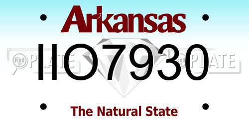 IIO7930 Arkansas License Plate
