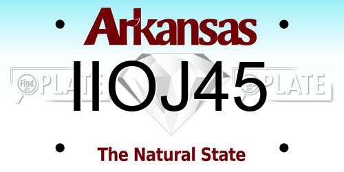 IIOJ45 Arkansas License Plate