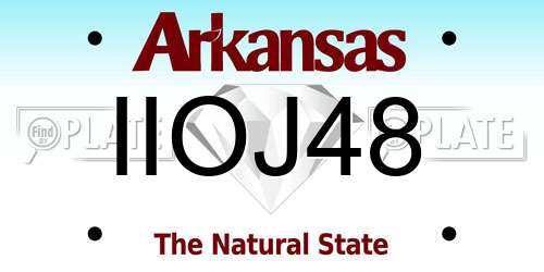 IIOJ48 Arkansas License Plate