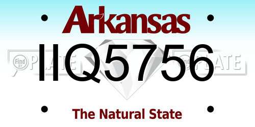 IIQ5756 Arkansas License Plate
