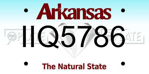 IIQ5786 Arkansas License Plate