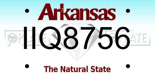 IIQ8756 Arkansas License Plate