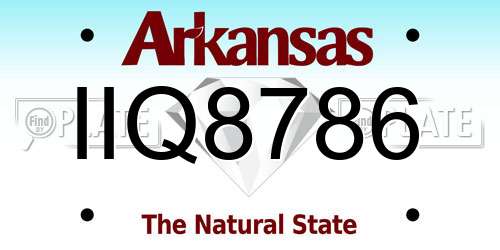 IIQ8786 Arkansas License Plate