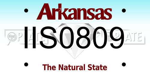 IIS0809 Arkansas License Plate