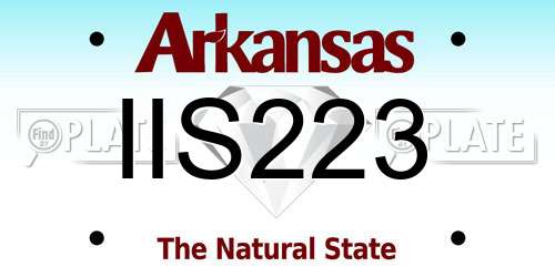 IIS223 Arkansas License Plate