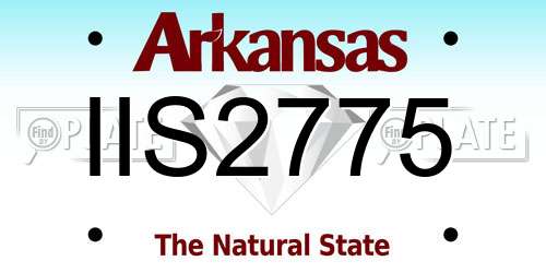 IIS2775 Arkansas License Plate