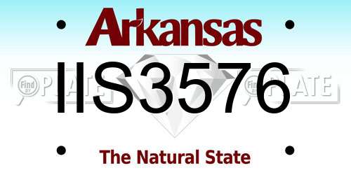 IIS3576 Arkansas License Plate