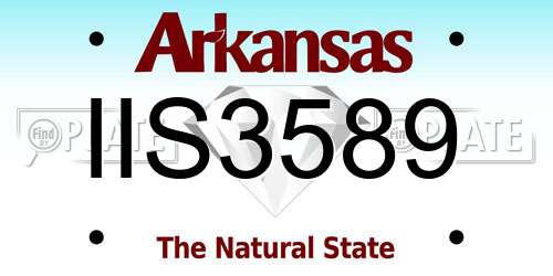 IIS3589 Arkansas License Plate