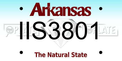 IIS3801 Arkansas License Plate