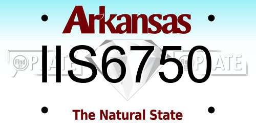 IIS6750 Arkansas License Plate