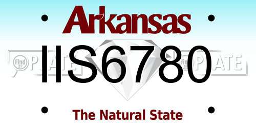 IIS6780 Arkansas License Plate