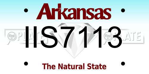 IIS7113 Arkansas License Plate