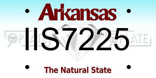IIS7225 Arkansas License Plate