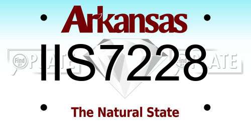 IIS7228 Arkansas License Plate