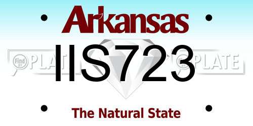 IIS723 Arkansas License Plate