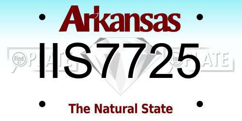IIS7725 Arkansas License Plate