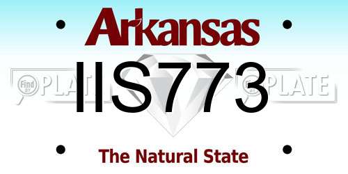IIS773 Arkansas License Plate