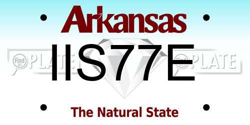 IIS77E Arkansas License Plate