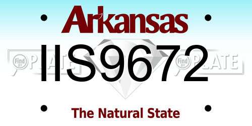 IIS9672 Arkansas License Plate