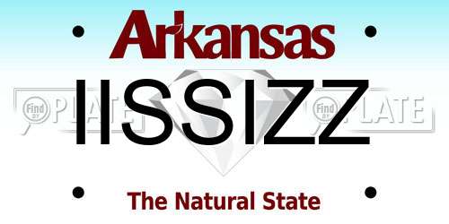 IISSIZZ Arkansas License Plate