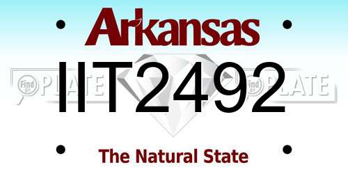 IIT2492 Arkansas License Plate