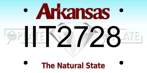 IIT2728 Arkansas License Plate