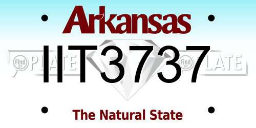 IIT3737 Arkansas License Plate