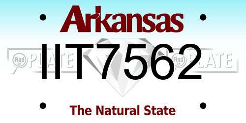 IIT7562 Arkansas License Plate