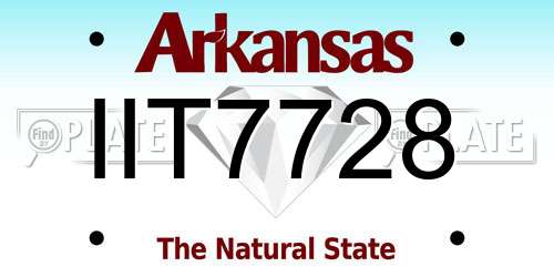 IIT7728 Arkansas License Plate