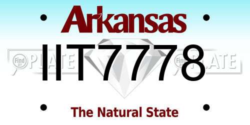 IIT7778 Arkansas License Plate