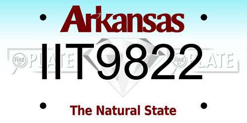 IIT9822 Arkansas License Plate
