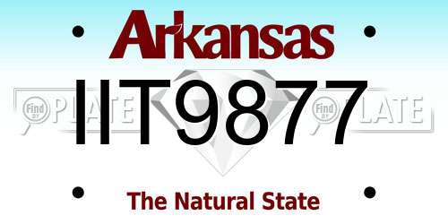 IIT9877 Arkansas License Plate