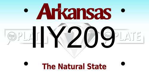 IIY209 Arkansas License Plate