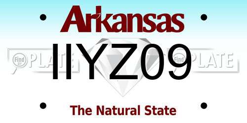 IIYZ09 Arkansas License Plate