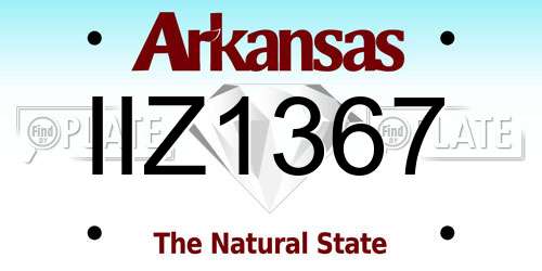 IIZ1367 Arkansas License Plate