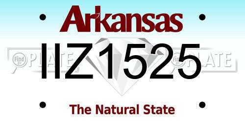 IIZ1525 Arkansas License Plate