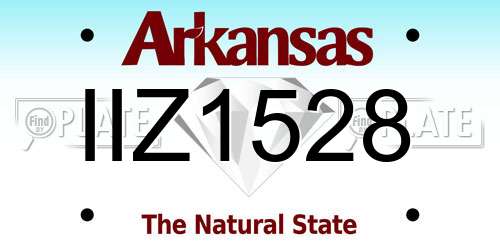 IIZ1528 Arkansas License Plate