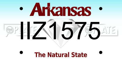 IIZ1575 Arkansas License Plate