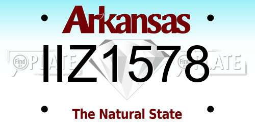 IIZ1578 Arkansas License Plate