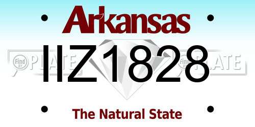 IIZ1828 Arkansas License Plate