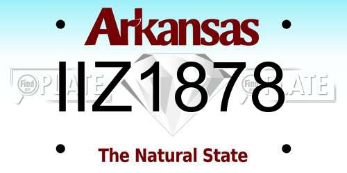 IIZ1878 Arkansas License Plate