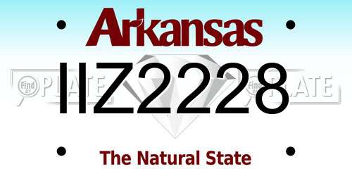 IIZ2228 Arkansas License Plate
