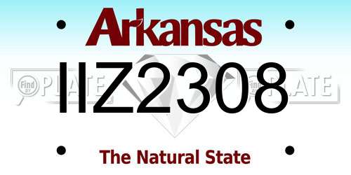 IIZ2308 Arkansas License Plate